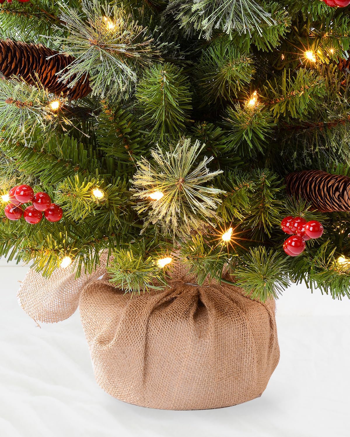 3ft Pre-Lit Artificial Christmas Tree with 70 LED Lights Tabletop (Green) 24&#x22;D x 24&#x22;W x 36&#x22;H