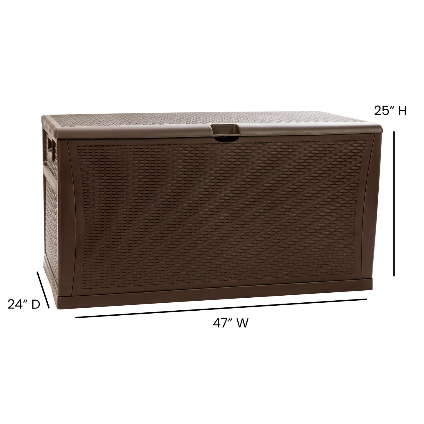 Merrick Lane 120 Gallon Weather Resistant Outdoor Storage Box for Decks, Patios, Poolside and More