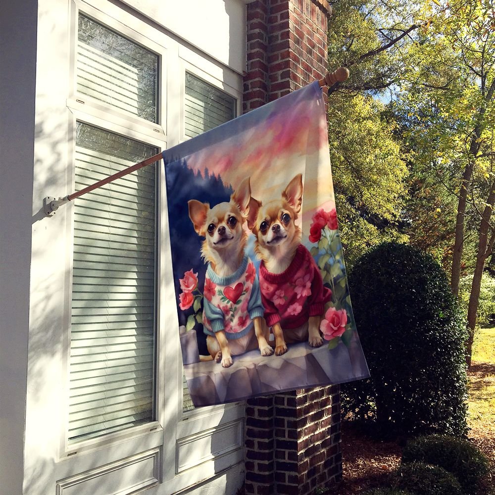 Edge Collections - 28" X 40" - Multicolor - Chihuahua Two Hearts Large Porch - 1 Piece