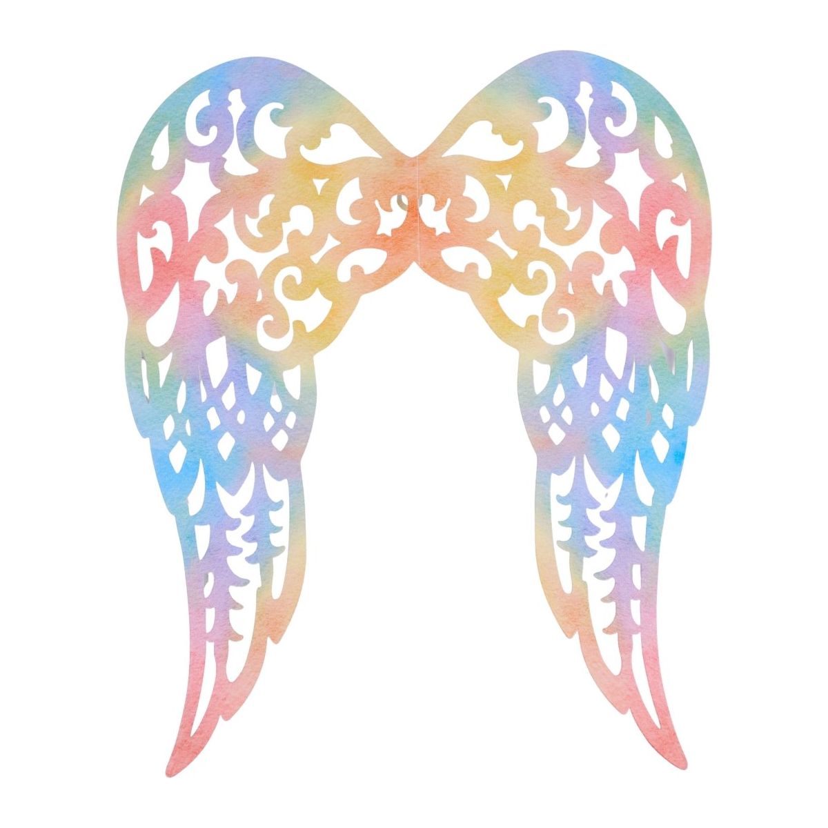 24&#x22; Metal Filigree Angel Wings: Colorful