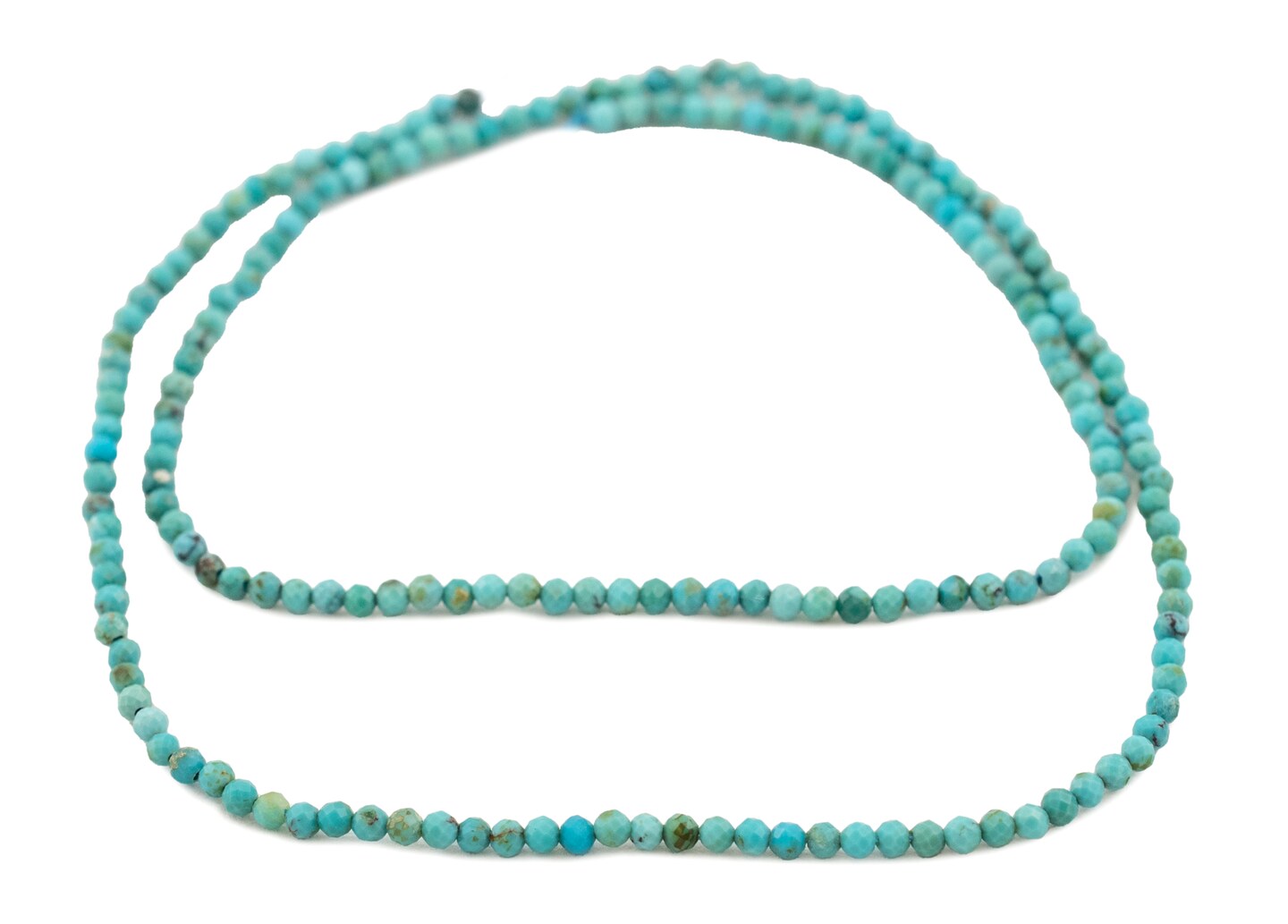 The Bead Chest Faceted Round Blue Turquoise Beads: 2mm Stone Craft Supplies Full Strand