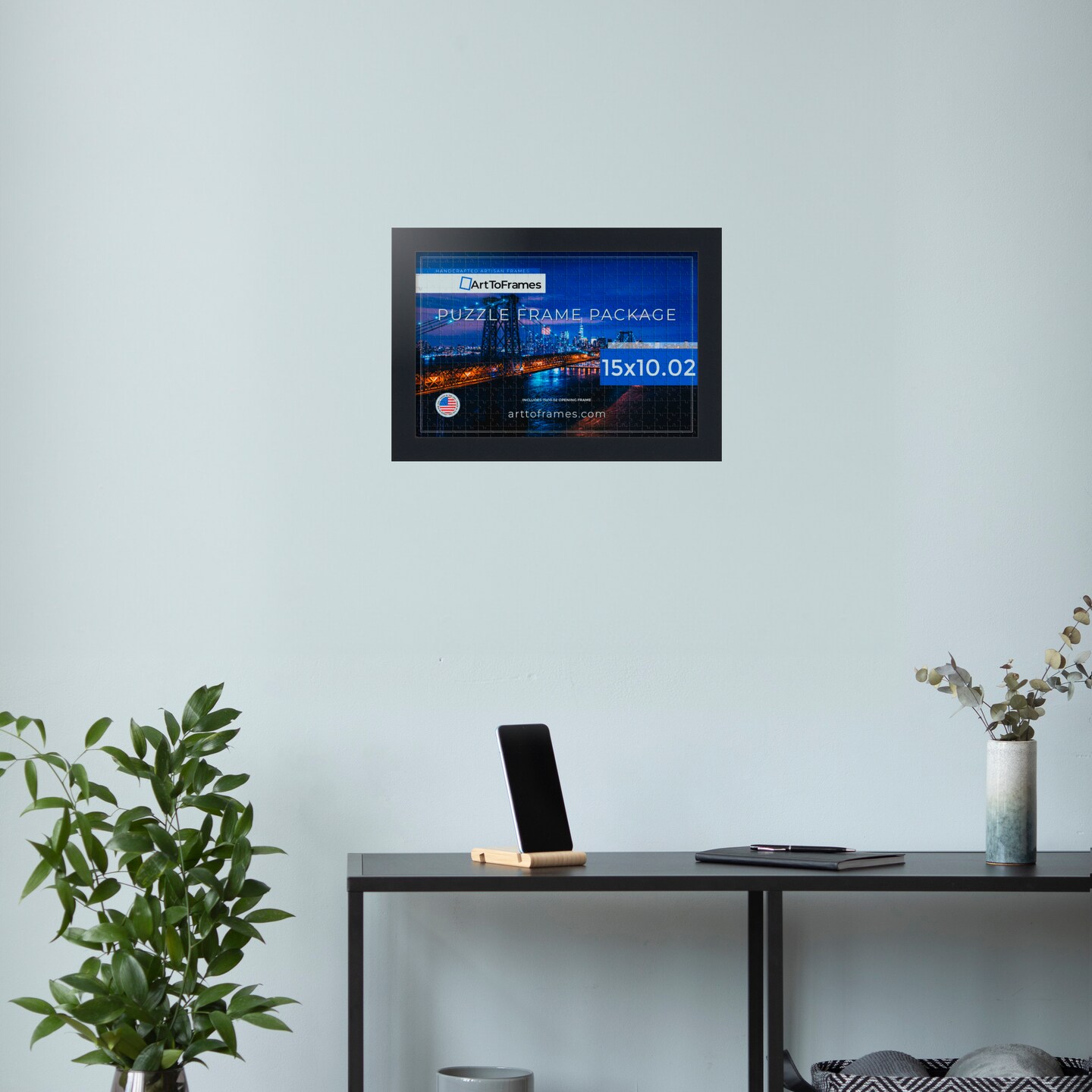 ArtToFrames 15x10.02 INCH / 38x26 CM Puzzle Frame for 1000 piece Puzzles.This 1.25 Inch Custom MDF Frame for Puzzles Comes with Regular Glass, Available in Multiple Colors