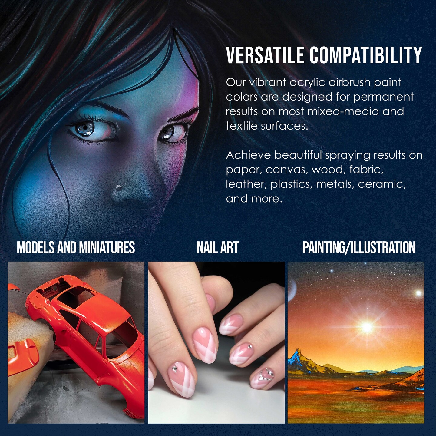 U.S. Art Supply Pearlized Silver Pearl Acrylic Special Effects Airbrush Paint - 8oz Ready to Spray Air Brush Paint for Nails, Models, Fabric - Water-Based Air Brush Painting