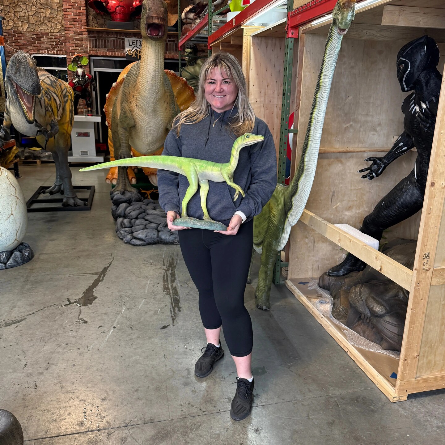 Compsognathus Dinosaur Life Size Statue