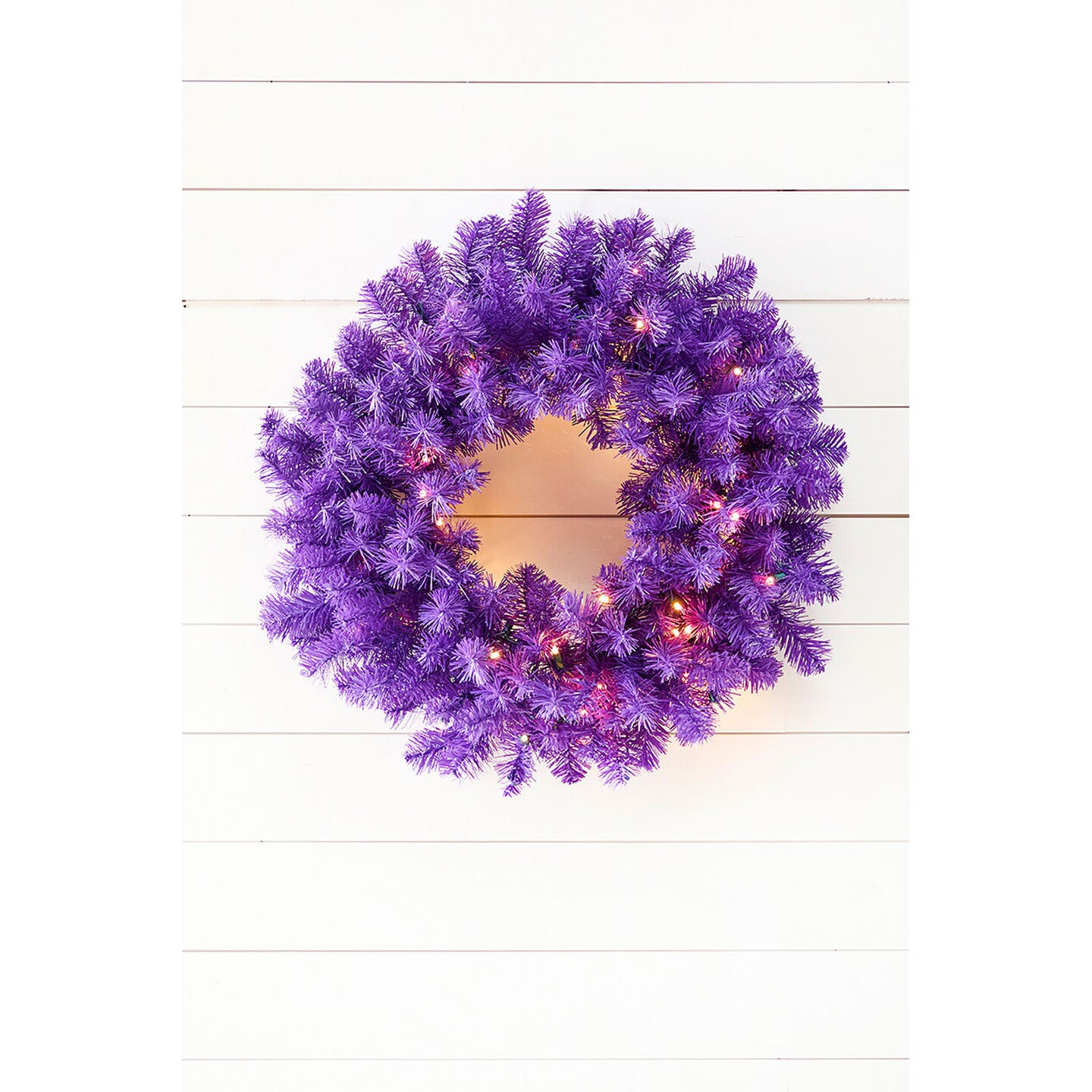 24" Purple LED Wreath Bright & Bold Light-Up Decor for Every Season