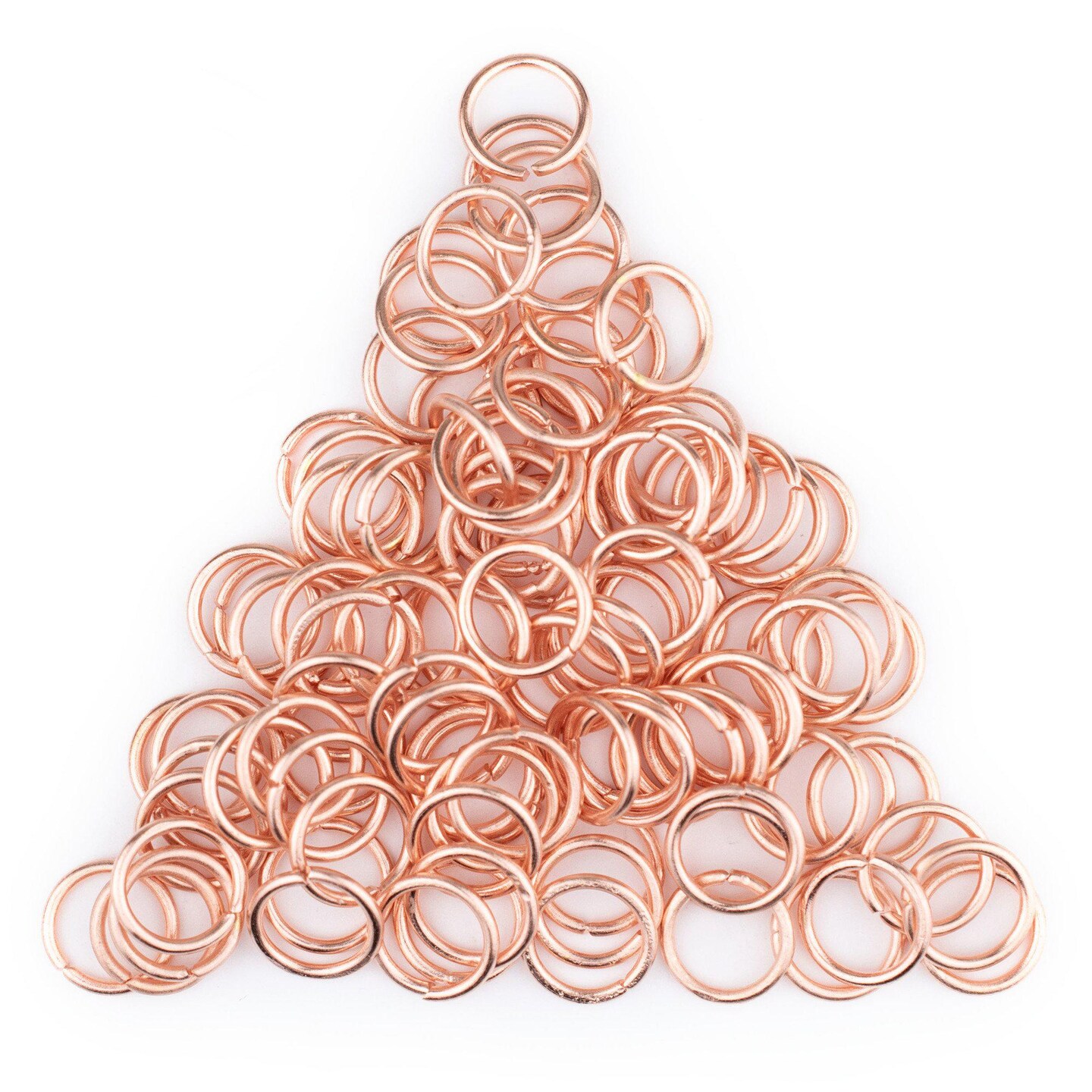 The Bead Chest Copper 10mm Round Open Jump Rings, Pack of 100