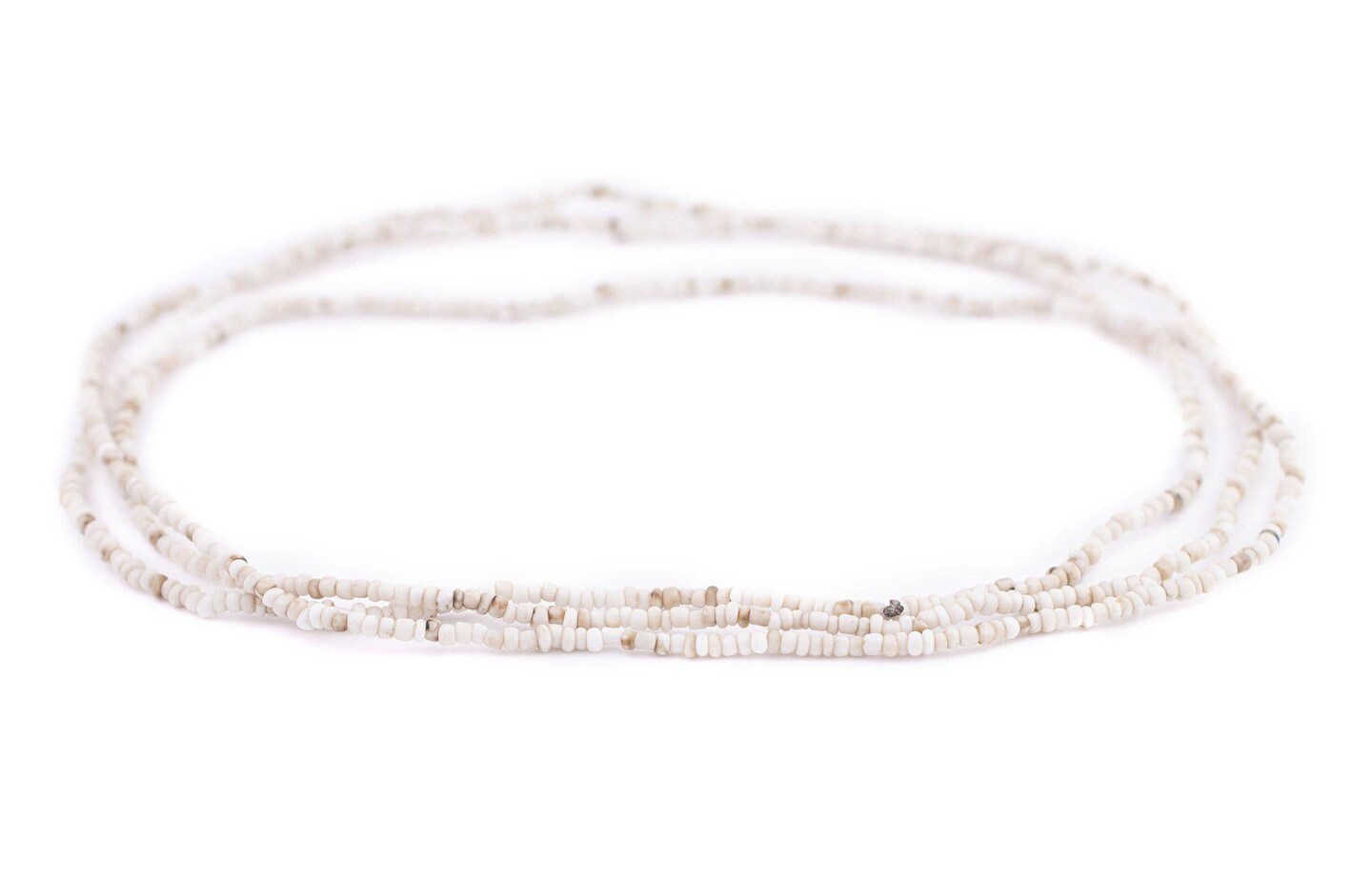 The Bead Chest Vintage-Style White Java Glass Seed Beads (2.5mm, 48" Strand)