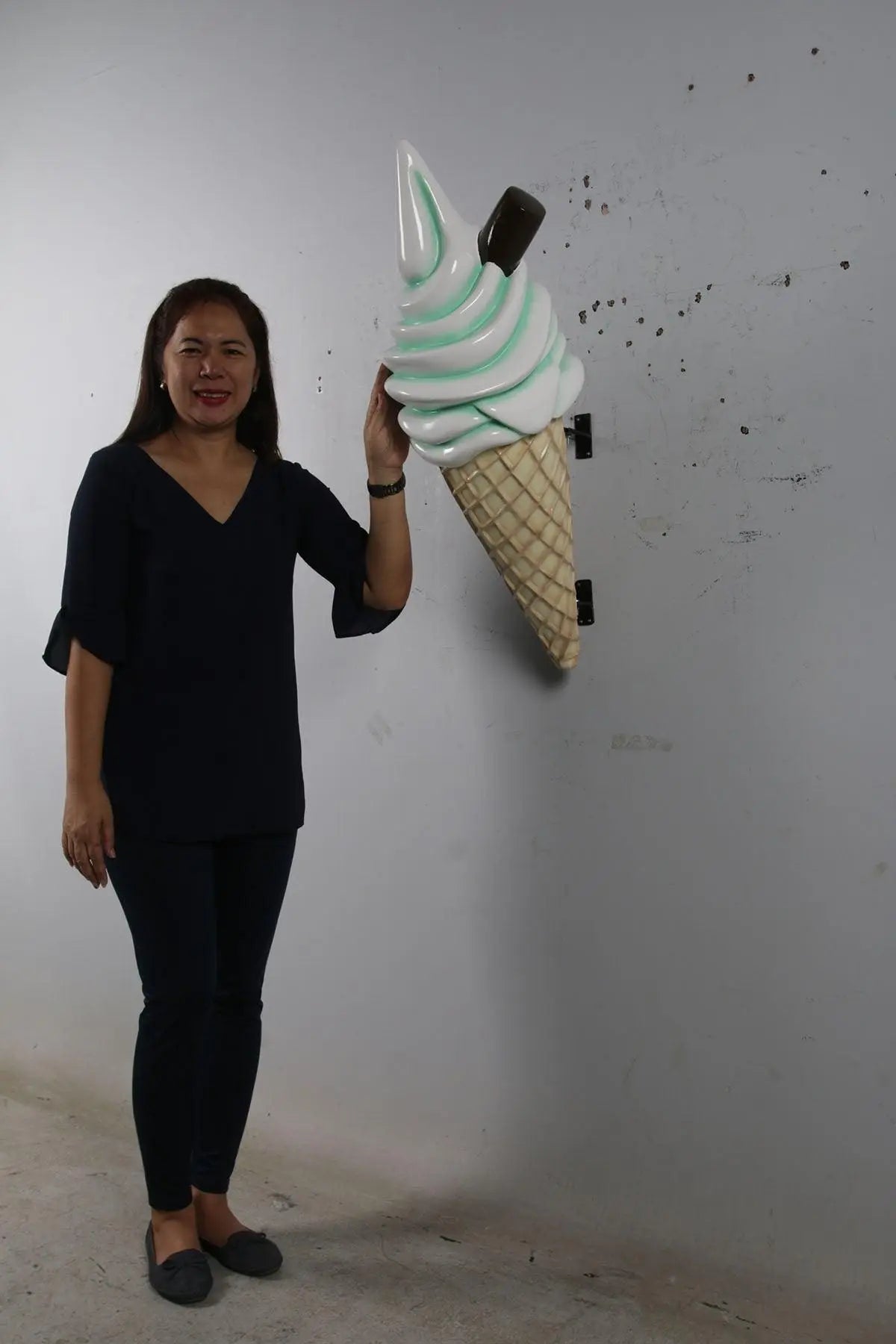 Hanging Soft Serve Mint Green Ice Cream Over Sized Statue