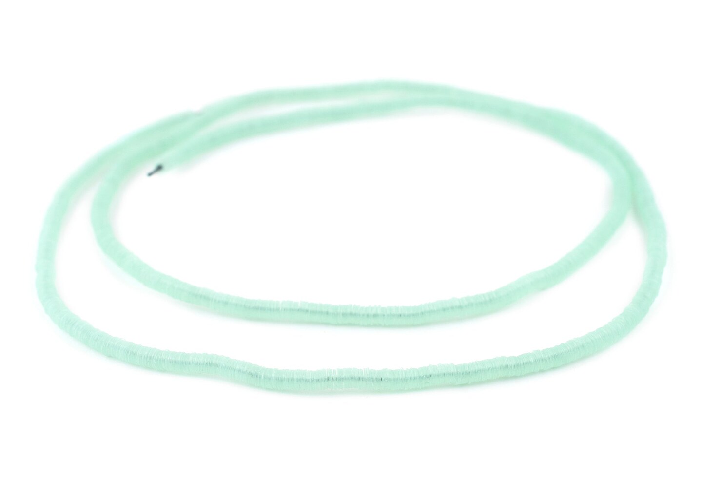 The Bead Chest Translucent Aquamarine Vinyl Phono Record Beads (4mm)