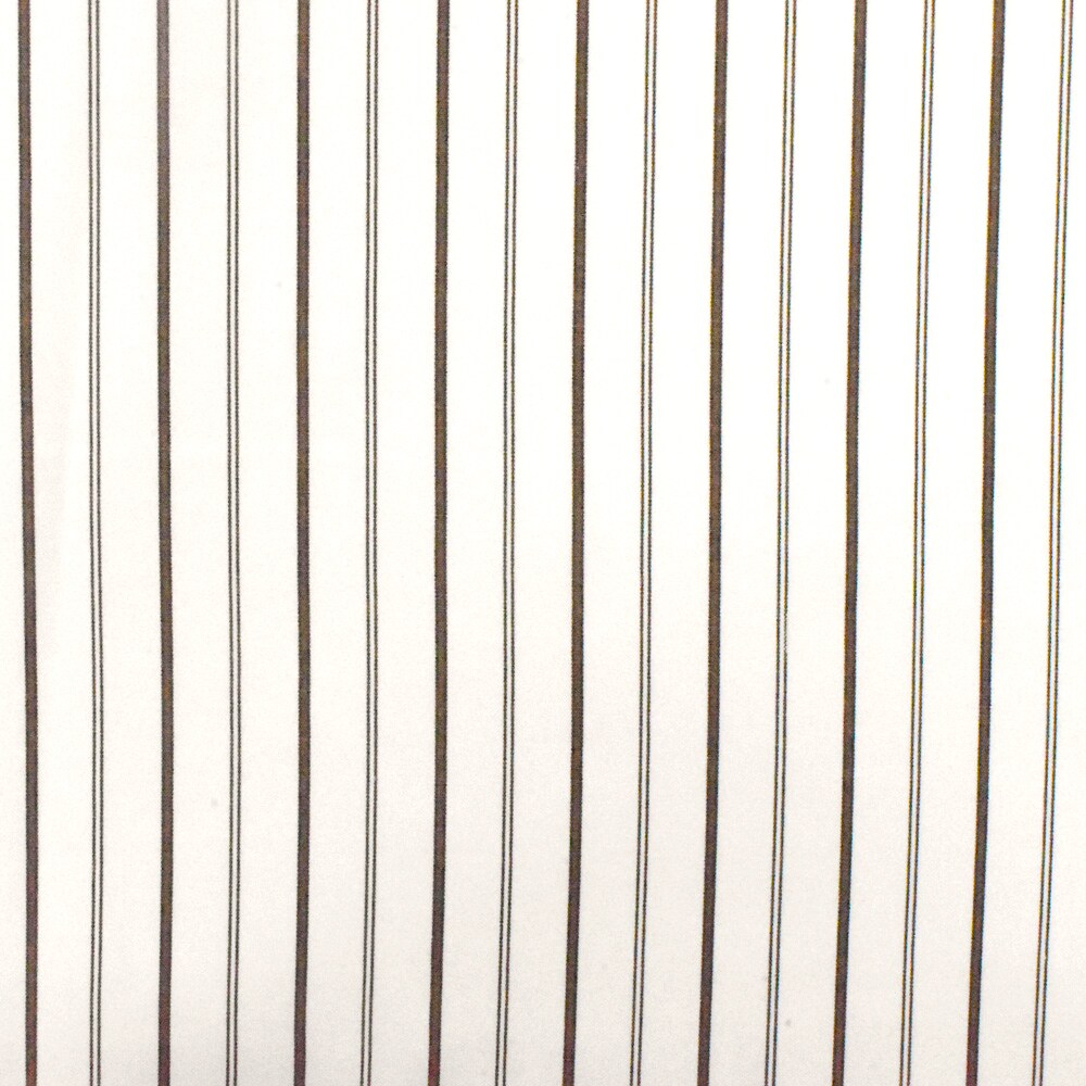 Pure White-Black-Brown Stripe Polyester Shirting Woven Fabric By the Yard