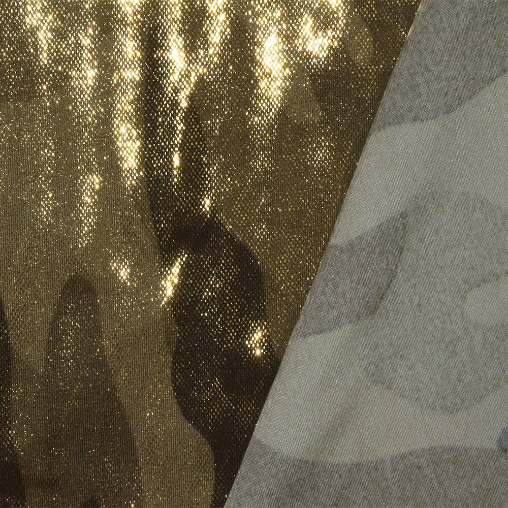 Golden-Multi Famous Maker Camouflage Printed Stretch Tricot Swimwear Fabric By the Yard