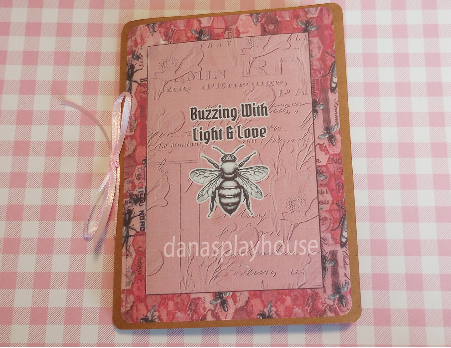Junk Journal -Hope Floral Handmade Journal - 12 pages Scrapbook