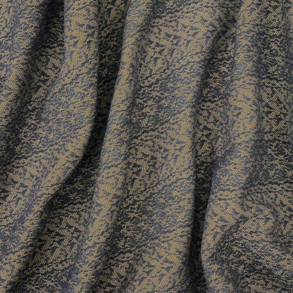 Blue-Ivory Rayon Blend Stretch Lace Stripe Bengaline Jacquard Fabric By the Yard