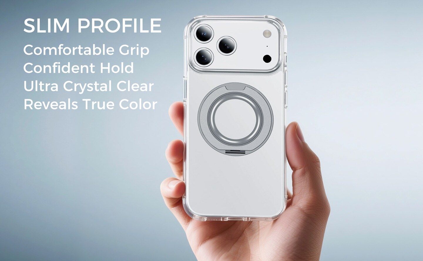 Clear Magnetic Case with Ring Stand for various Apple iPhone 17, 16, 15 Models, Fit for MagSafe, Shock Absorption Bumper, Soft Flexible TPU, Shock Resistant, Fingerprint Resistant, Protection