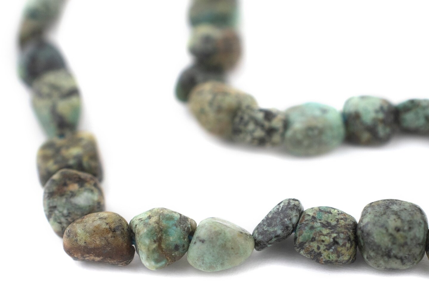 The Bead Chest African Turquoise Nugget Beads 6mm Green Gemstone 16 Inch Strand