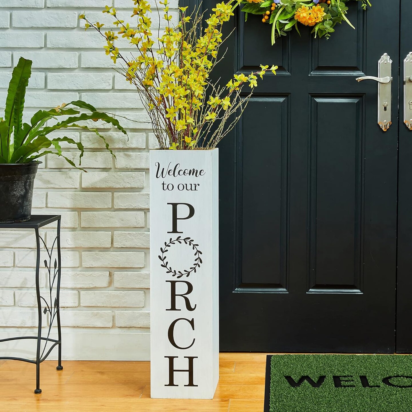 30&#x22;H Wooden WELCOME Porch Sign(white porch)
