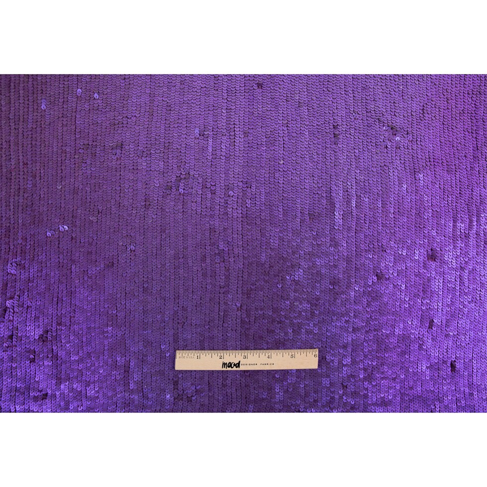 1 Yard Royal Purple Baby Sequined Silk Georgette Fabric Gala Evening 42 inch Width