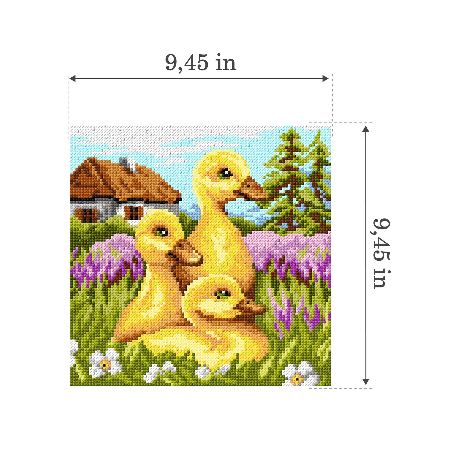 Needlepoint canvas for halfstitch without yarn It's already Spring! 3571H