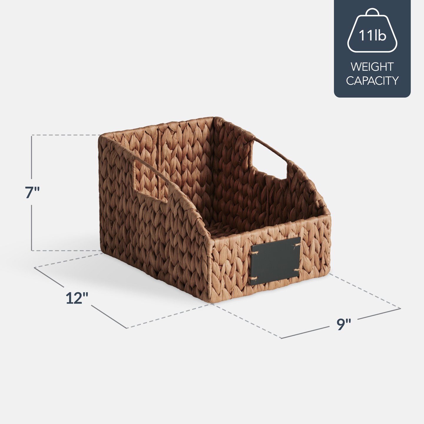 Best Choice Products Hyacinth Angled Pantry Storage Baskets W/ Handles, Chalkboard & Marker (Pack of 2)