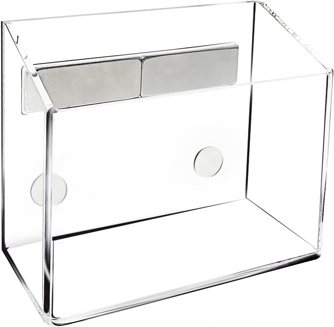 Magnetic Glass Whiteboard Accessory Holder for Markers, Pens, Pencils - Fridge, Lockers, Whiteboards - Transparent, 1 Pack