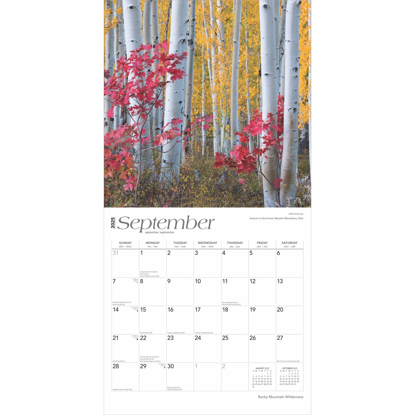 Rocky Mountain Wilderness | 2025 12 x 24 Inch Monthly Square Wall Calendar | Plastic-Free | BrownTrout | USA United States of America Scenic Nature