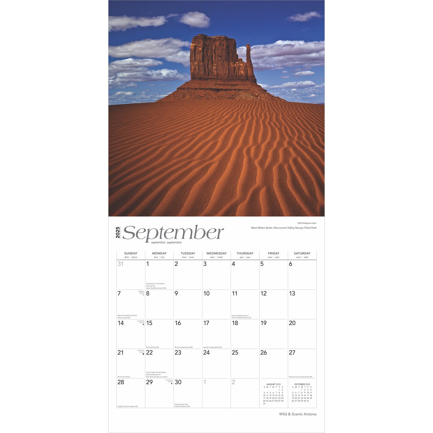 Arizona Wild &#x26; Scenic | 2025 12 x 24 Inch Monthly Square Wall Calendar | Plastic-Free | BrownTrout | USA United States of America Southwest State Nature