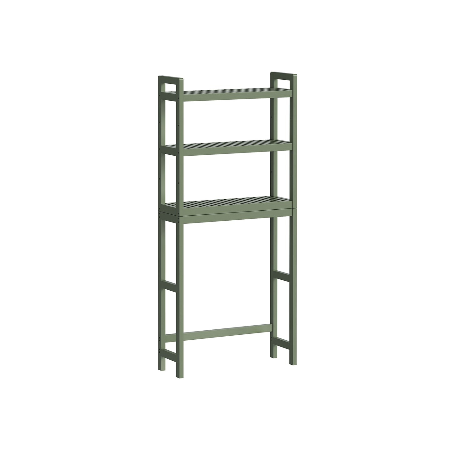 Bathroom Over Toilet Storage Rack 3 Tier wicker Organizer with Adjustable Height Shelf and Stable Anti Tip Wall Mount Design