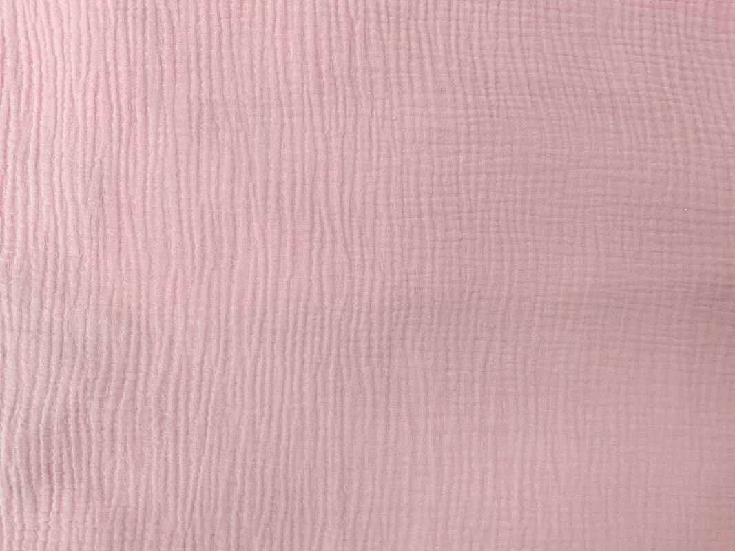 Light Pink Cotton Solid Double Gauze Woven Fabric By the Yard