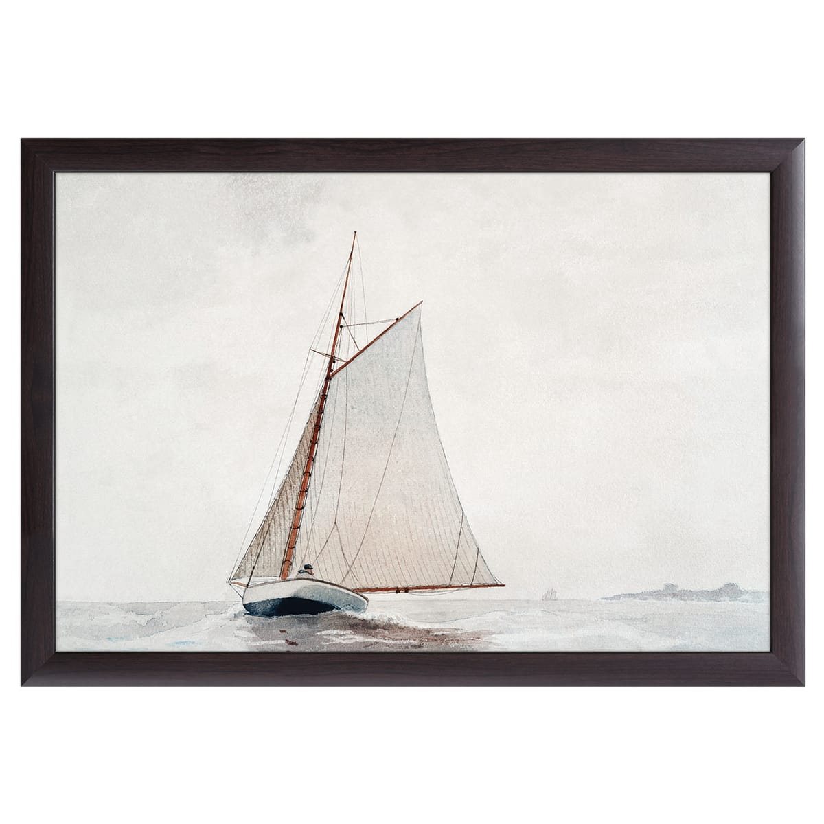 12" x 16" Sailing Excursion Framed Wall Art, Contemporary Coastal Home Décor, Glass Facing and Hanging Hardware Included