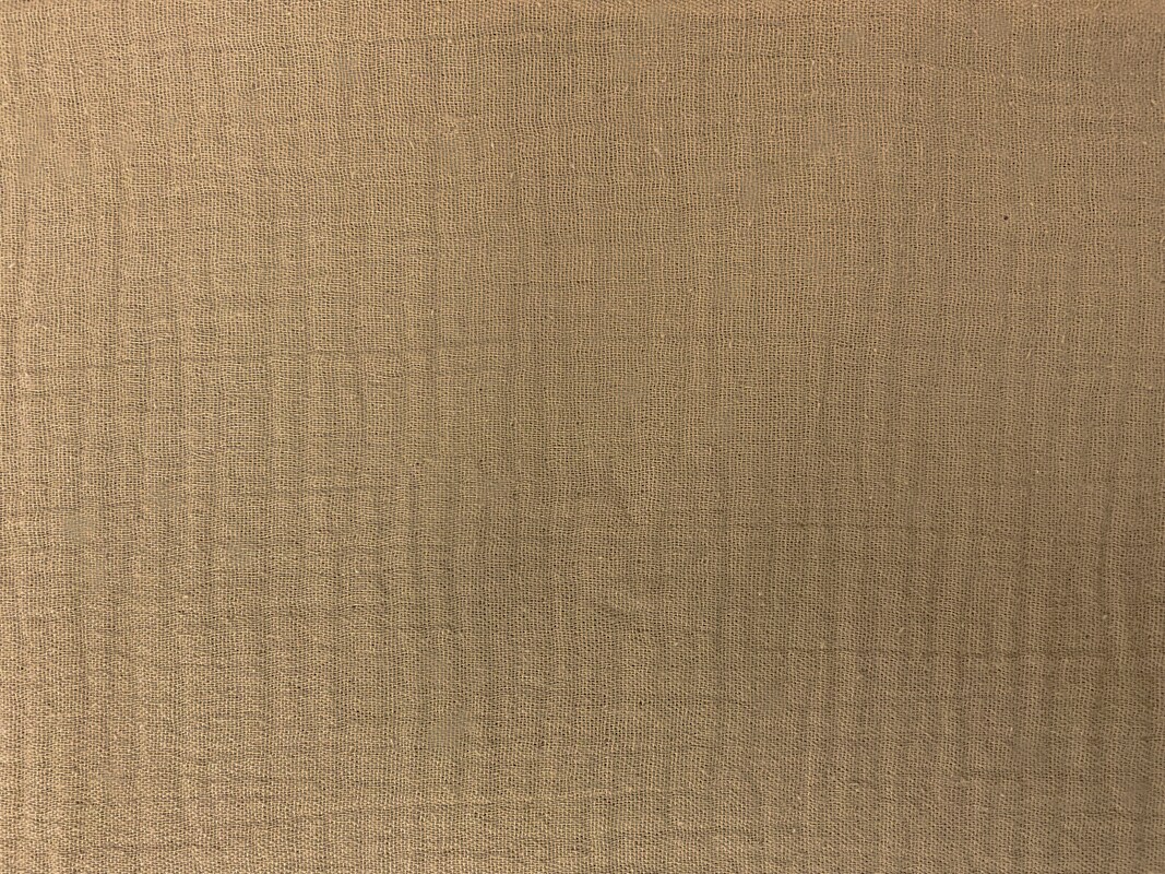 Tan Beige Cotton Solid Double Gauze Reorderable Woven Fabric By the Yard