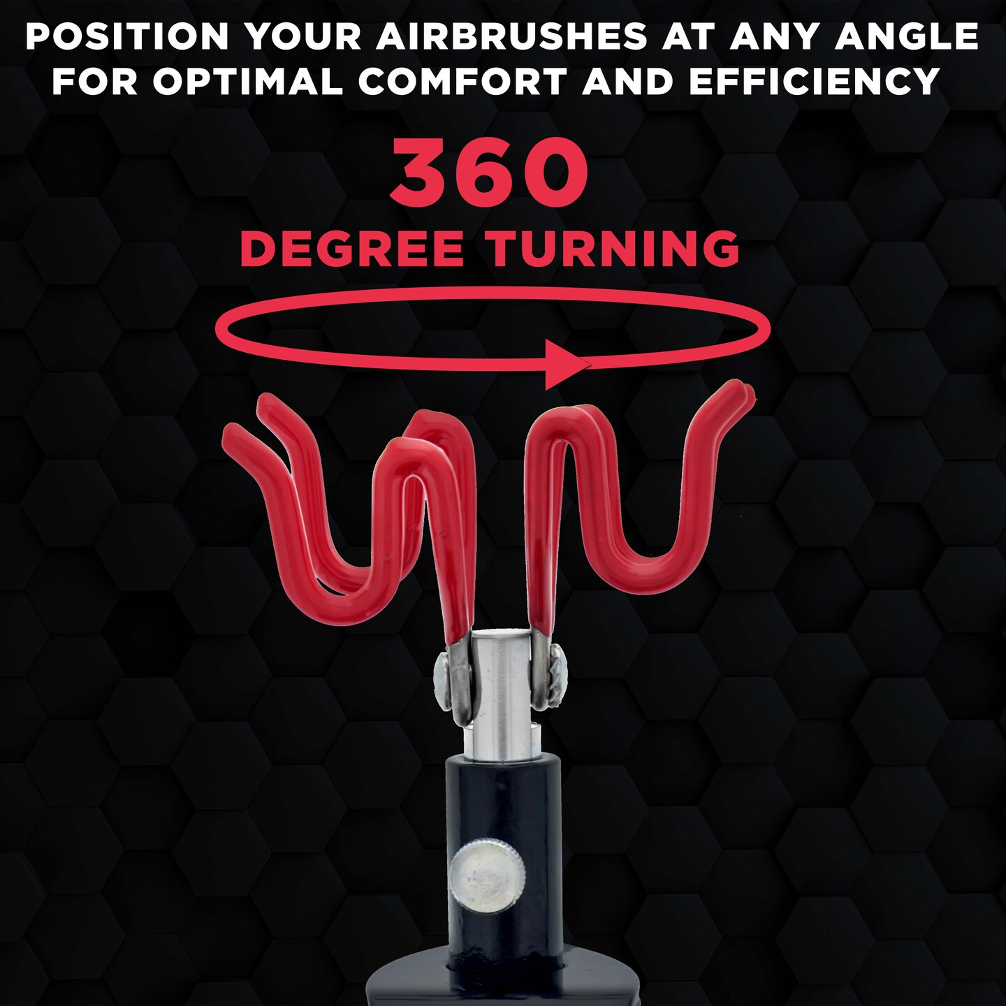 Clamp-On 2-Airbrush Holder Stand - Table/Bench Mount - Airbrush Accessories and Supplies for Garage or Workspace