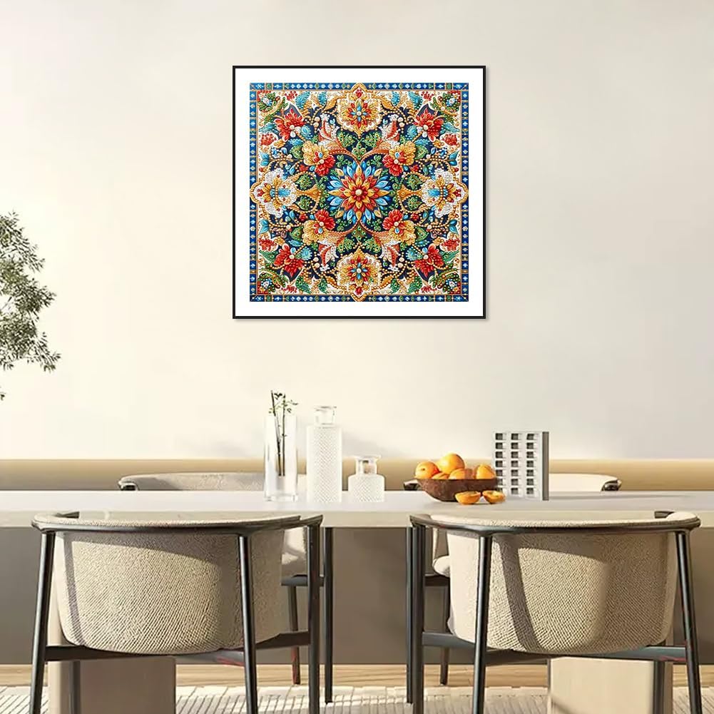 Mandala Diamond Art Kits for Adults – 5D Special Shaped Diamond Painting Kit – 12x12 Inch DIY Gem Art for Beginners, Home Wall Décor & Gifts
