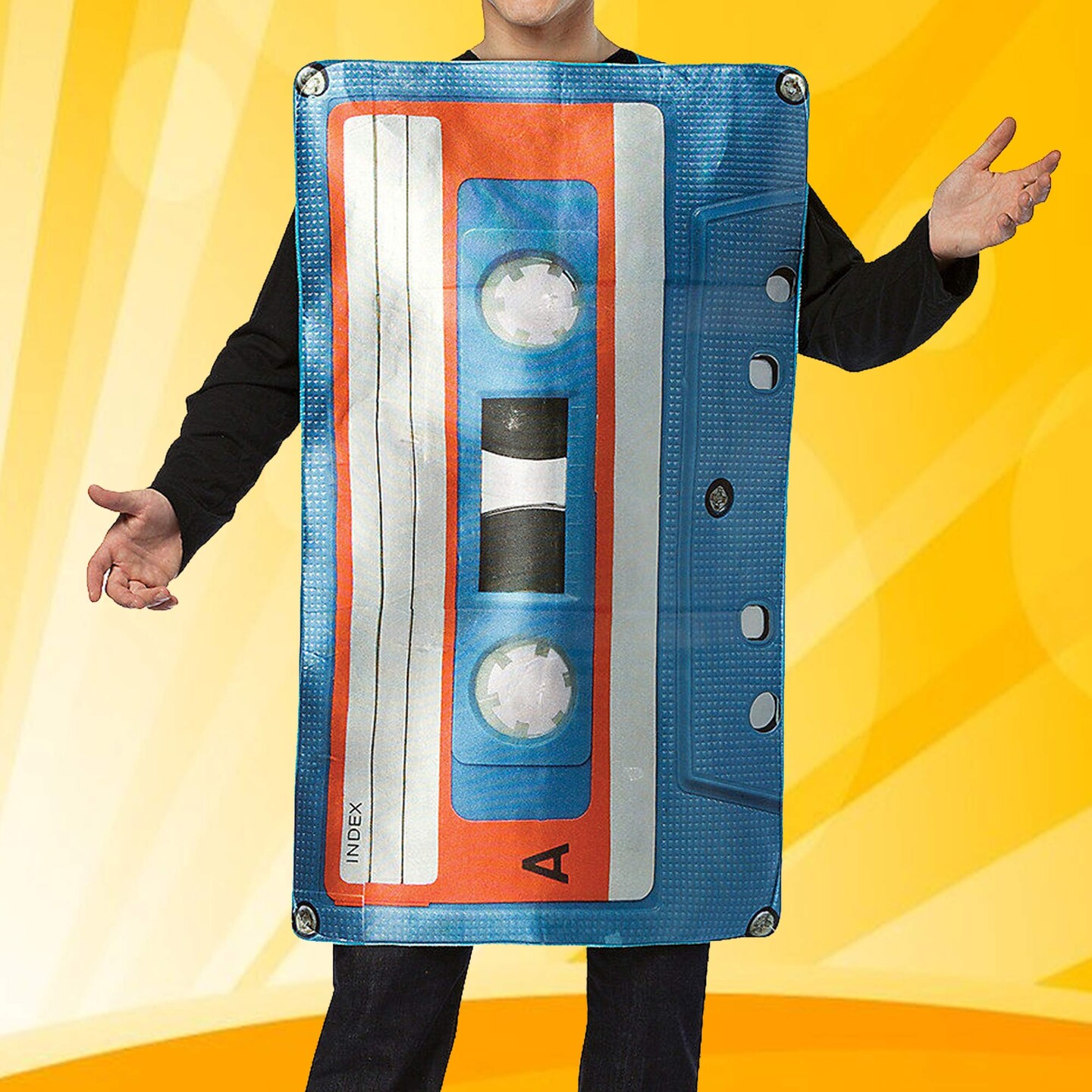 Get Real Cassette Tape Costume Adult Throwback Foam Tunic Outfit