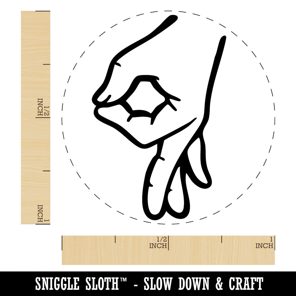 Circle Game Hand Sign Funny Self-Inking Rubber Stamp Crafting Planners