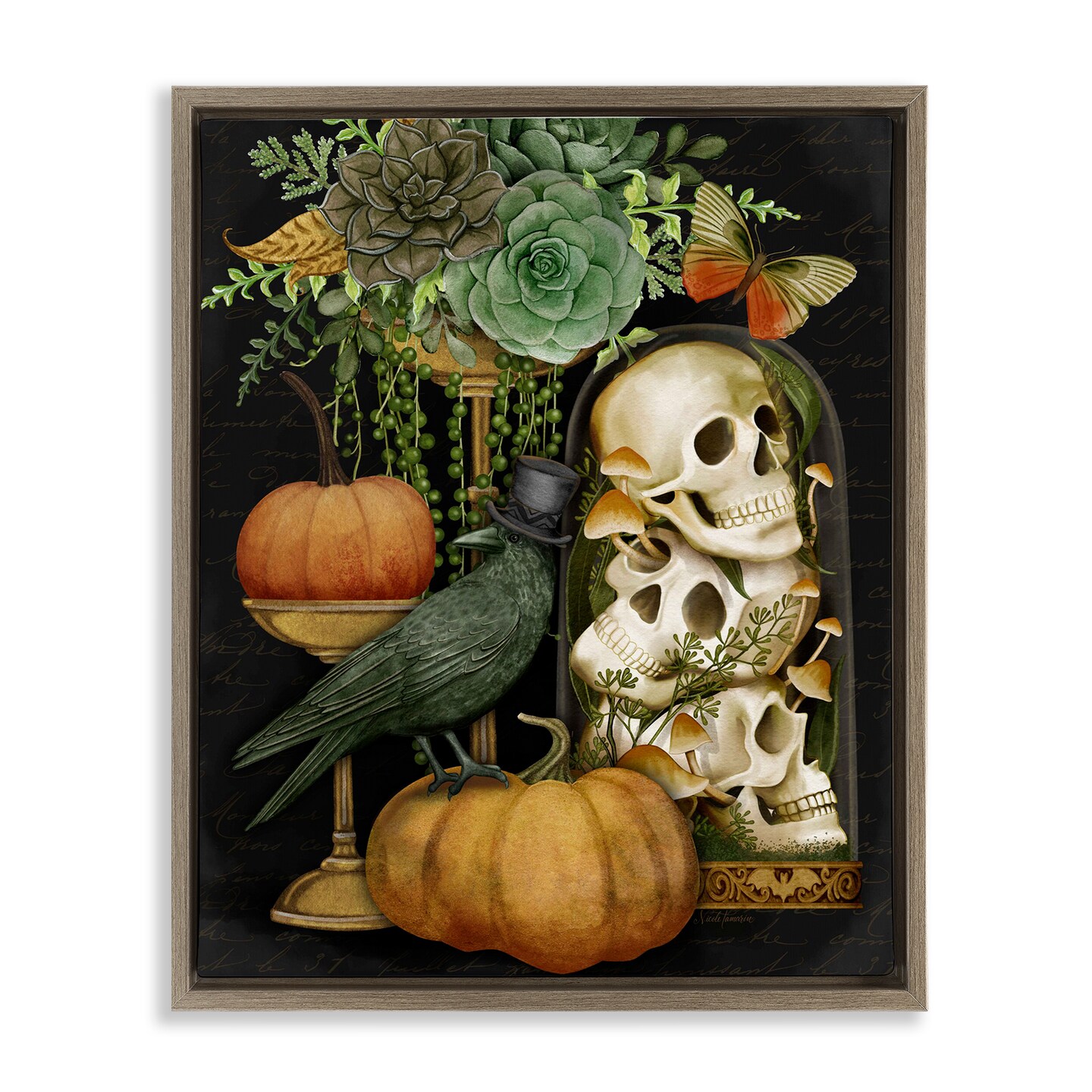 Stupell Industries Dark Academia Motif Floating Frame, design by Nicole Tamarin