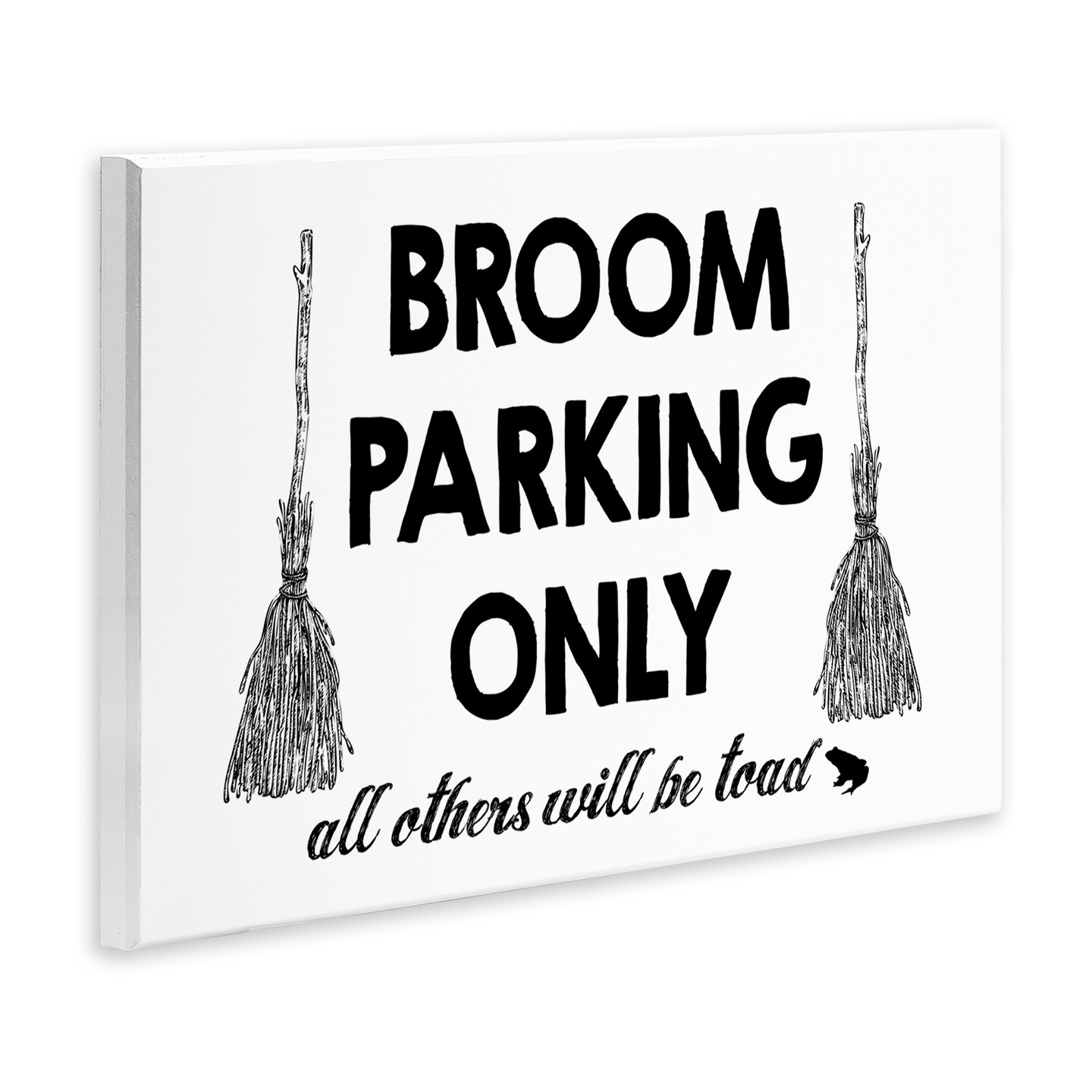 Broom Parking Witty Halloween Witch Phrase Typography Wall Plaque Art