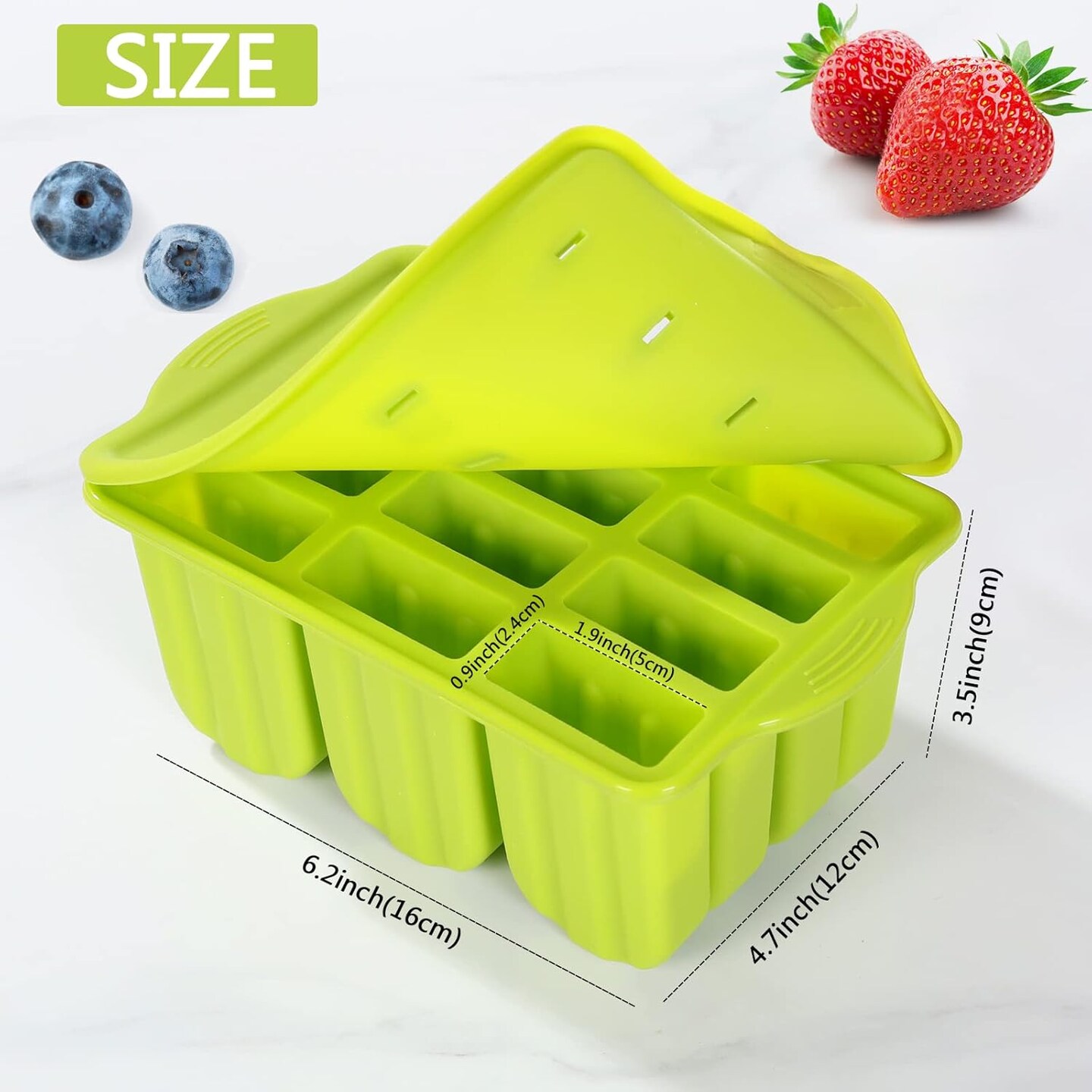 Popsicles Molds Set, 12 Cavity Homemade Maker Ice Pop Mold, Silicone Freezer Molds with 50 Popsicle Sticks 50 Popsicle Bags 50 Ties Funnel Recipes and Brush (Pin k)