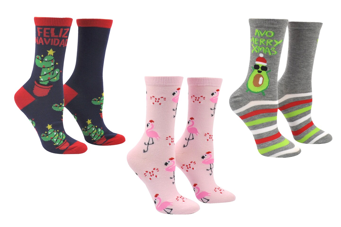 Everything Legwear Christmas 3 Pair Pack Crew Socks