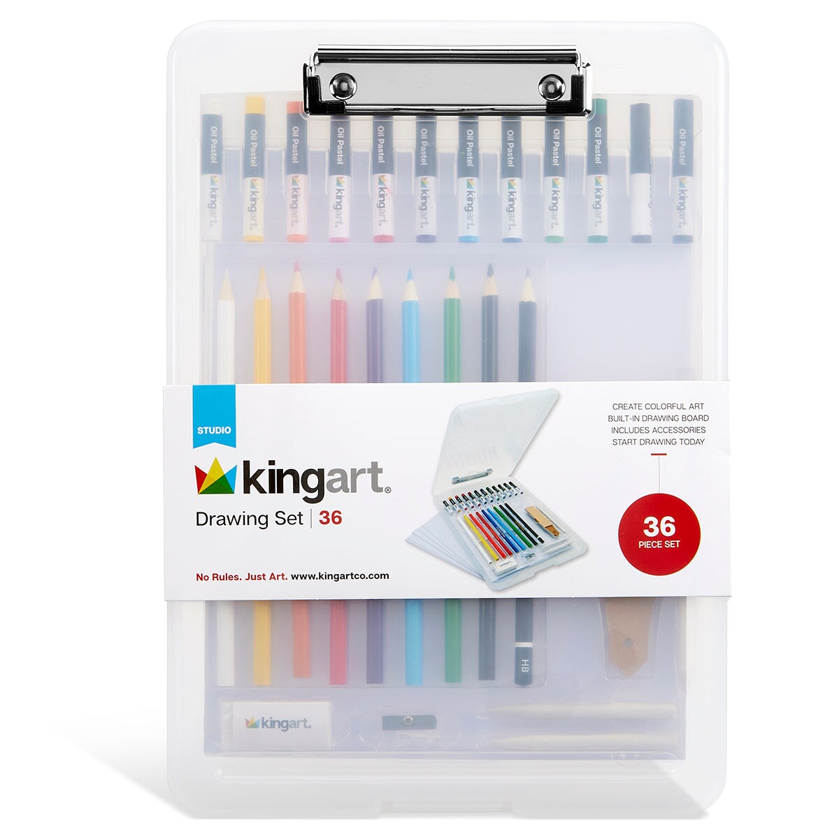 KINGART&#xAE; Drawing Set with Drawing Board Case, 36 pc