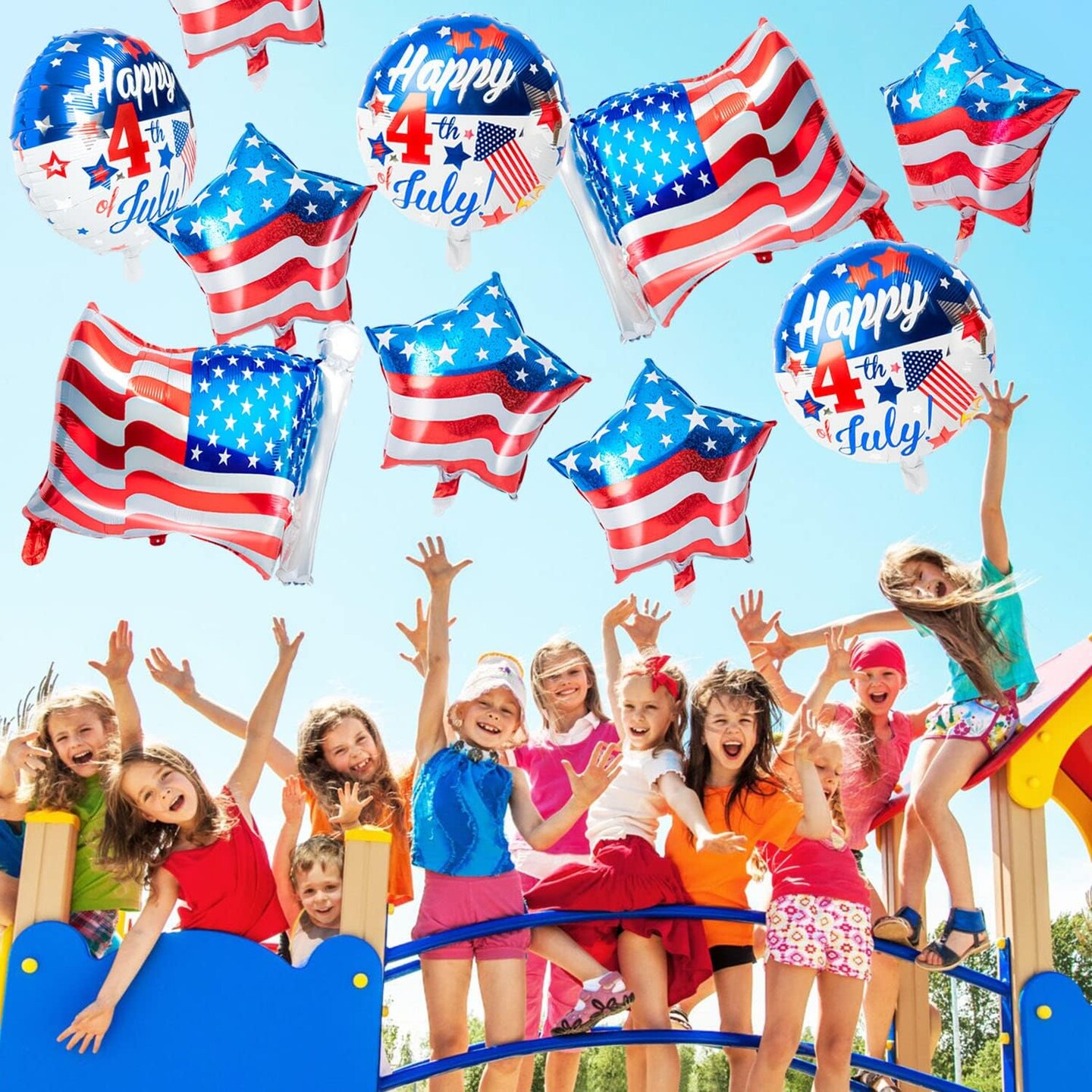 12 Pcs Fourth of July Balloons, Independence Day Balloon American Patriotic Party Balloon Red White Blue, 4th of July Balloons for Party Decorations Supplies