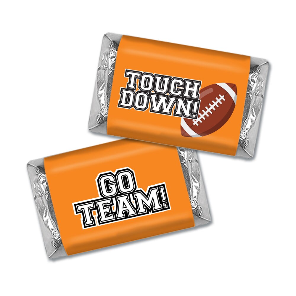 34 Pcs Orange Football Party Candy Favors Hershey's Miniatures Chocolate - Touchdown