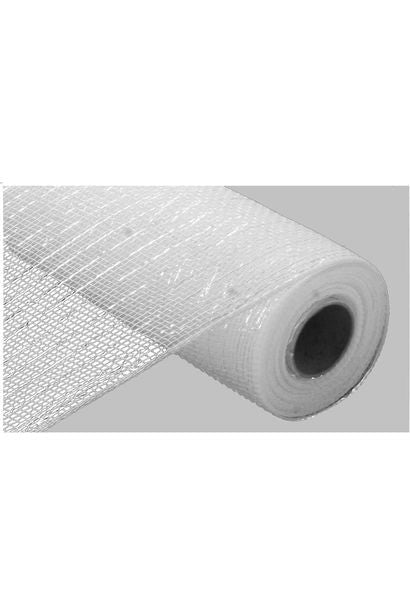 10&#x22; Poly Deco Mesh: White w/White (10 Yards)