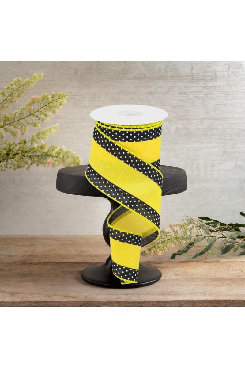 2.5&#x22; Swiss Dots Royal Ribbon: Sun Yellow (10 Yards)