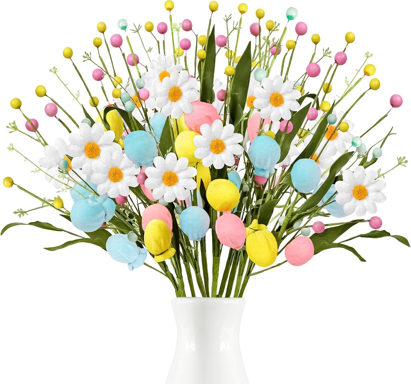 10 pcs Easter Egg Picks – Artificial Spring Floral Stems for Table & Vase Decor