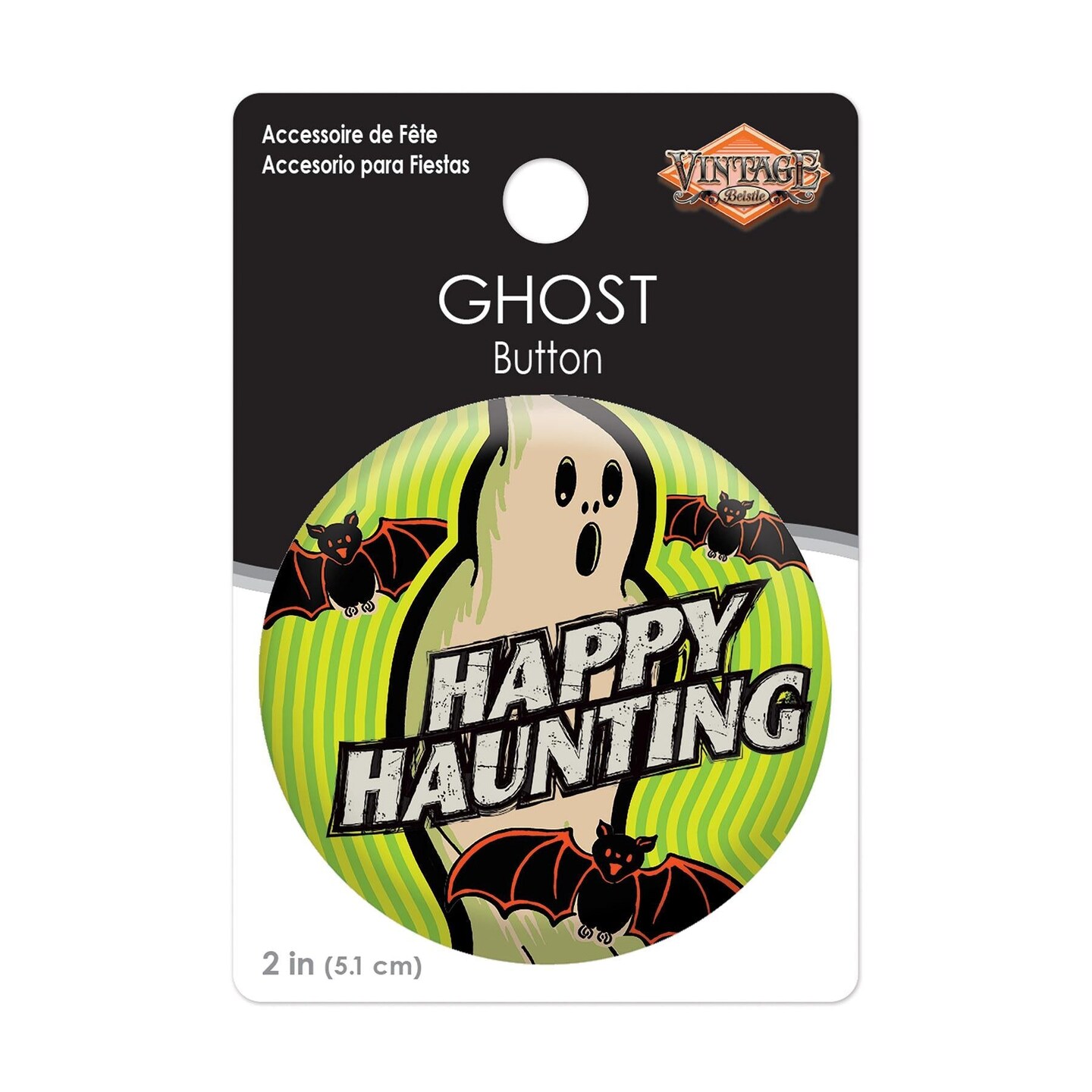6 Pack Beistle Vintage Halloween Ghost Button
