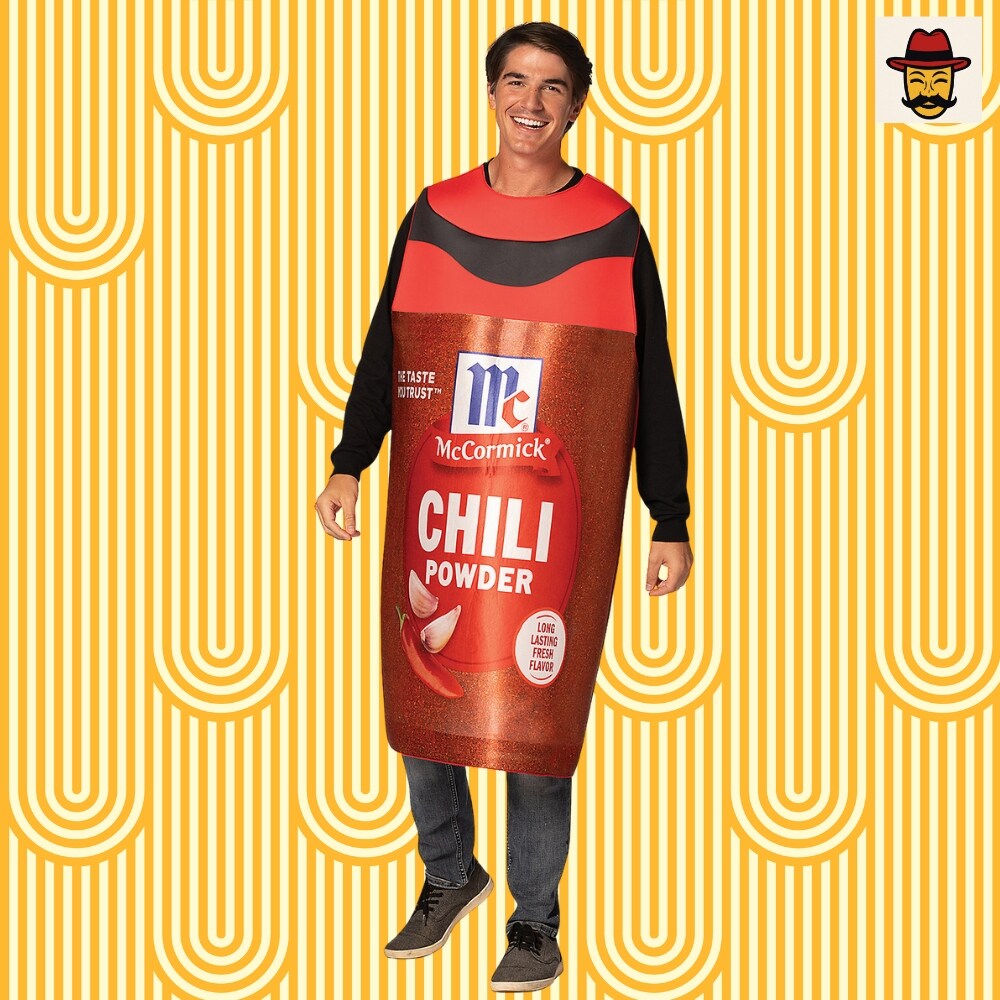 Adults McCormick Chili Powder Spice Costume Funny Food Bottle Look