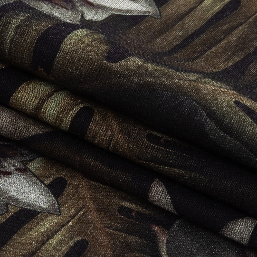 1 Yard Shadow Lilies Mercerized Organic Egyptian Cotton Voile Floral Printed Fabric