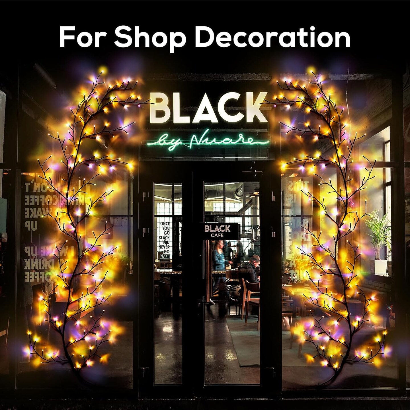 Enchanted Willow Vine Lights for Home Decor with 160LEDs, 8.2FT Voice-Activated Wall Decoration Light, Support Warm Light Mode and Color Light Mode Gradient Switch (Brown)(1PCS)