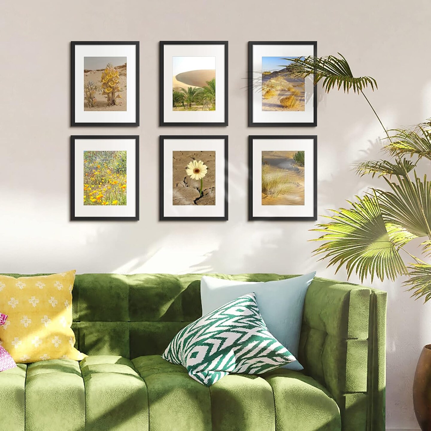 11x14 Picture Frame Set of 5, Display Pictures 8x10 with Mat or 11x14 Without Mat, Wall Gallery Photo Frames, Black