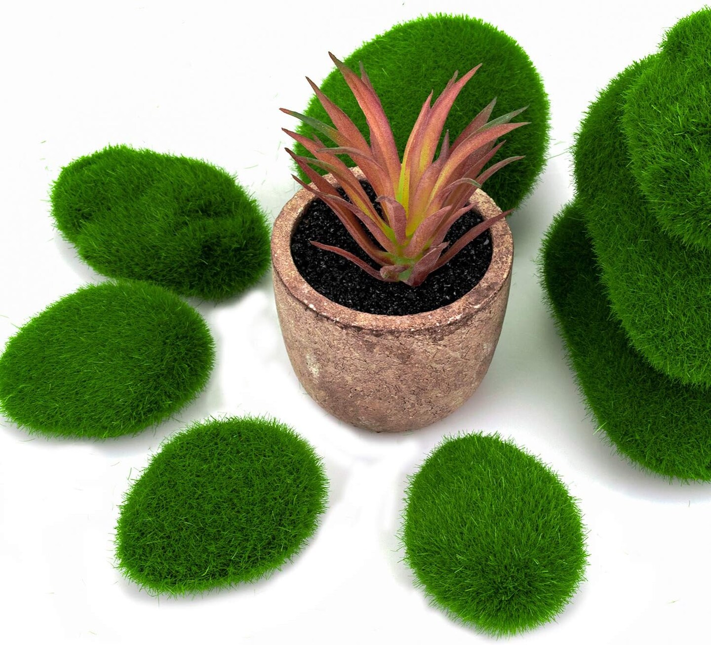 50 Pcs Artificial Moss Rocks &#x2013; Lifelike Greenery for DIY &#x26; Garden Decor